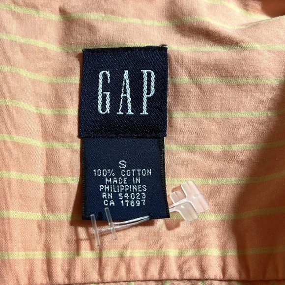 GAP 90s Poplin Old Money Pinstripe Front Button Up Long Sleeve Shirt VV - Picture 3 of 3